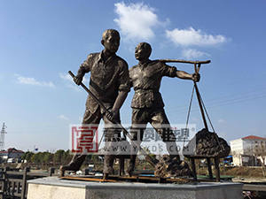 镇江公园铸铜人物雕塑